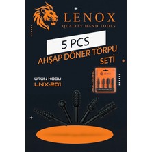 Lenox Tools 5 Parça Ahşap Döner Törpü Seti Matkap Uyumlu Oyma Şekillendirme Uçları Rotary Sertleştirilmiş Çelik