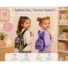Marka Liora Tavşan Kulaklı Payetli Çocuk Sırt Çantası Ikili Set