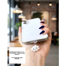 Miraz Tasarım Bulut Smile Iphone Şarj Girişi Koruma / Şarj Giriş Koruyucu /tozluk Y2K Kawaii Tarz