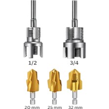 Lenox Tools 5 Parça Boru Diş Açma Kılavuz Seti 1/2 3/4 Inç Iç Dış Diş Açma 20 25 32 mm Kademeli Havşa Ucu