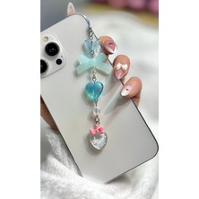 Miraz Tasarım Çilek Figürlü Telefon Charmı | Y2K Kawaii Mavi Charm – Estetik Telefon & Çanta Aksesuarı