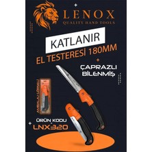 Lenox Tools Katlanır El Testeresi 180 mm Ahşap Dal Kesme Testeresi Bahçe Kamp Budama Testeresi Kilitli