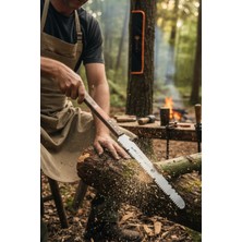 Lenox Tools Samuray Testere 90 cm Profesyonel Ağaç Budama El Testeresi Ahşap Saplı Kılıflı Çift Taraflı
