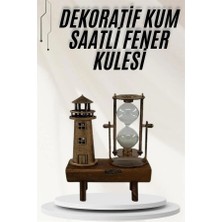 Sepetopia Hediyelik Eşya Retro Ahşap Deniz Feneri Kum Saati Biblo