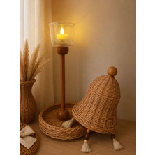 Natural Dekor Rattan Bali Şemsiye Set