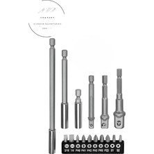 Lenox Tools 16 Parça Matkap Uç Seti Lokma Tutucu Bits Uzatma Vidalar Matkap Ucuna Takılan Aksesuar Seti