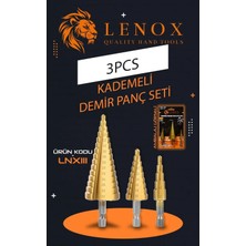 Lenox Tools 3 Parça Kademeli Matkap Ucu Seti 4 12 4 20 4 32 mm Hss Titanyum Kaplama Panç Ucu Metal Sac