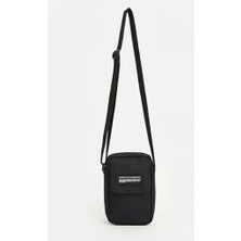 Abnturk 2 Gözlü 20X12 cm Ölçüsünde Siyah Baskılı Erkek Telefon Çantası & Omuz Çantası