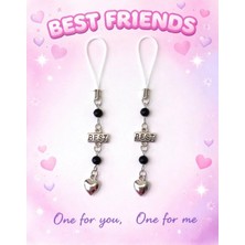 Miraz Tasarım Best Friend 2’li Telefon Charm Arkadaşlık Hediyesi, Bff Hediye En Yakın Arkadaşa Telefon Aksesuarı