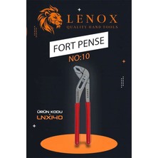 Lenox Tools Fort Pense Papağan Pense 10 Inç 250 mm Ayarlanabilir Krom Vanadyum Su Borusu Musluk Tesisat
