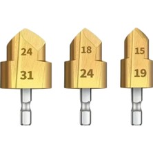 Lenox Tools 3lü PVC Boru Genişletici Kademeli Matkap Ucu Seti 15-19 mm 18-24 mm 24-31 mm Dayanıklı Metal