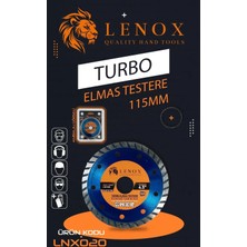 Lenox Tools Turbo Elmas Testere Disk 115 mm Segment Fayans Granit Mermer Doğal Taş Kesme Avuç Taşlama