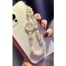 Miraz Tasarım Halkalı/çiçek ve Kristal Boncuklu Telefon Charm Telefon Ipi Çanta Aksesuarı