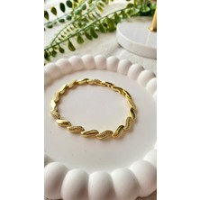 Jewelry 14K Taşlı Sarmal Model Bileklik