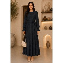 Mk Moda Başak Fırfırlı Kuşaklı Elbise