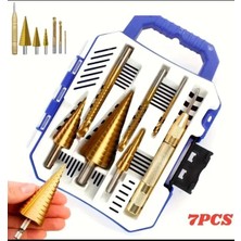 Lenox Tools 7 Parça Spiral Kademeli Matkap Ucu Seti Sac Delme Hss Titanyum Kaplama Metal Ahşap Plastik