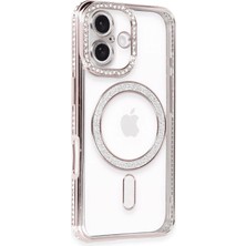 Durukar®  iPhone 16 Kılıf Joke Simli Magneticsafe Kılıf - Pembe