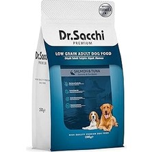 Uravas Store Dr.sacchi Premıum Düşük Tahıllı Somonlu ve Ton Balıklı Yetişkin Köpek Maması 1,5 kg