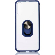 ZM Store Galaxy A70 Uyumlu Kılıf Kenarları Korumalı Şeffaf Yüzük Standlı Mola Kapak