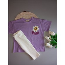 Mahla Kids Smile Çicek Baskılı Taytlı Takım