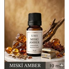 Ems E.M.S MİSKİ AMBER  Esansiyel Uçucu Yağ Buhurdanlık Yağı Difüzör Esansı Oda Kokusu Esansı MUM ESANSI 10 ML.