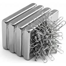 2 Adet 40X20X5MM Neodyum Magnet Güçlü N35 Mıknatıs Köşeli Nikel Kaplama