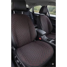 Tomoni Dacia Duster Uyumlu Kaydırmaz Tabanlı Oto Koltuk Minder Seti - 5 Li Full Set-Sünger Destekli- Kapitoneli- Terletmez Kumaş-Pratik Kurulum (Siyah-Kırmızı)