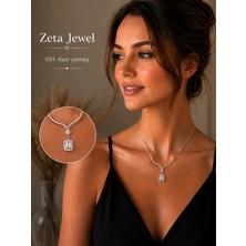 Zeta Jewel 925 Ayar Gümüş Tek Baget Taşlı Kolye Işıklı Hediye Kutulu