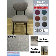 Home Elma Tipi Sandalye Kılıfı Lüx Bohem Kumaş Çok Kalın %100 Pamuk, Sırt Arkası Dahil Kapanıyor Fermuarlı
