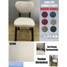 Home Elma Tipi Sandalye Kılıfı Lüx Bohem Kumaş Çok Kalın %100 Pamuk, Sırt Arkası Dahil Kapanıyor Fermuarlı