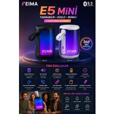 Azurtech Eıma E5 Mini Rgb Bluetooth Hoparlör 5W Güçlü Ses Taşınabilir Speaker