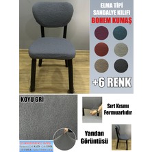 Home Elma Tipi Sandalye Kılıfı Lüx Bohem Kumaş Çok Kalın %100 Pamuk, Sırt Arkası Dahil Kapanıyor Fermuarlı