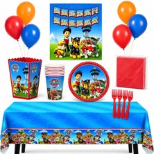 Paw Patrol Temalı 52 Parça 8 Kişilik Doğum Günü Seti Tabak Bardak Balon Flama