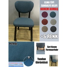 Home Elma Tipi Sandalye Kılıfı Lüx Bohem Kumaş Çok Kalın %100 Pamuk, Sırt Arkası Dahil Kapanıyor Fermuarlı