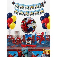 Spiderman Temalı 94 Parça 16 Kişilik Doğum Günü Seti Tabak Bardak Balon Flama