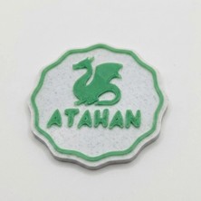 Atatuğ Hediyelik 20'li Yeşil Ejderha Temalı Isme Özel Mermer Zemin Magnet Bebek Hediyeliği - Hastane Odası ve Mevlüt Hatırası