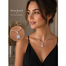 Stil Jewel Zeta Jewel 925 Ayar Gümüş Çoklu Baget Taşlı  Kolye Işıklı Hediye Kutulu