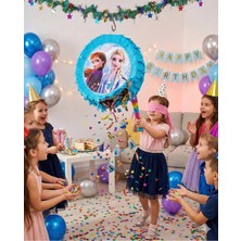 Frozen Temalı Pinyata ve Sopası – Katlanabilir Doğum Günü Parti Oyunu 40 cm Konsept Seçenekli