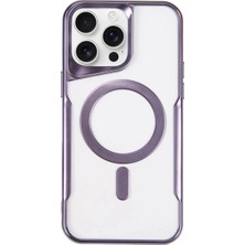 Durukar®  iPhone 14 Pro Max Kılıf Boyi Magsafe Silikon Kapak - Derin Mor