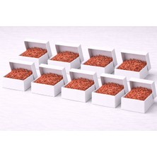 Orbak Kağıtçılık Beyaz Karton Takı Kutusu 9,5x9,5x2 cm – Kapaklı Model | 10 Adet + Gül Kurusu Kırpıklı