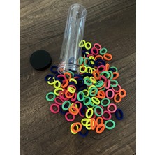 Gülümse Gel Şeffaf Büyük Boy Tüp Kutuda Renkli Küçük Boy 100 Adet Havlu Lastik Toka Kız Çocuk Kadın