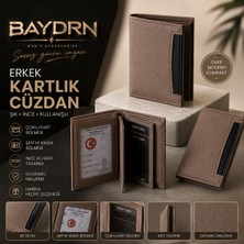 Baydrn Erkek Vizon Kartlık Cüzdan - Ince Tasarım Çok Bölmeli Deri Görünümlü Cüzdan