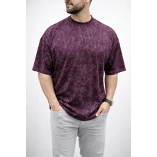 Erkek Premium Tişört Osy Yumuşak Dokulu Yıkamalı Oversize T-Shirt - Bordo