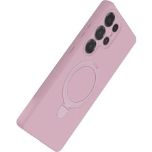 Toyigoo Mey Ithalat®  Samsung Galaxy S23 Ultra Regal Magsafe Standlı Kapak - Açık Pembe TYGRSYT9573