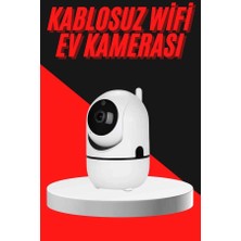 Senka Mey Ithalat® Baby Kamera Kablosuz 720P Beyaz 360 Derece Wifi Kamera Full Hd 1080P