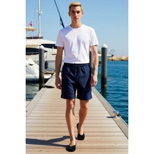 Benerly Erkek Şort Bermuda Denim Kumaş Normal Bel Kesim Geniş Paça Kısa Boy Rigid Dokuma Şık