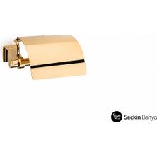 System Banyo Aksesuarları  Steplıne Kapaklı Tuvalet Kağıtlığı GOLD[BA1000 010 Gl]