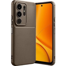 Toyigoo Mey Ithalat®  Vivo Y29 4g Auto Focus Karbon Kapak - Kahverengi TYGRSYT9573