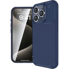Durukar®  iPhone 16 Pro Max Kılıf Auto Focus Karbon Kapak - Lacivert