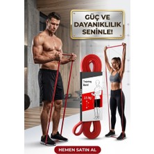 Eser Ticarett 15 kg Pilates Direnç Bandı Kırmızı - Orta Sert Egzersiz ve Spor Lastiği Fitnes Bandı